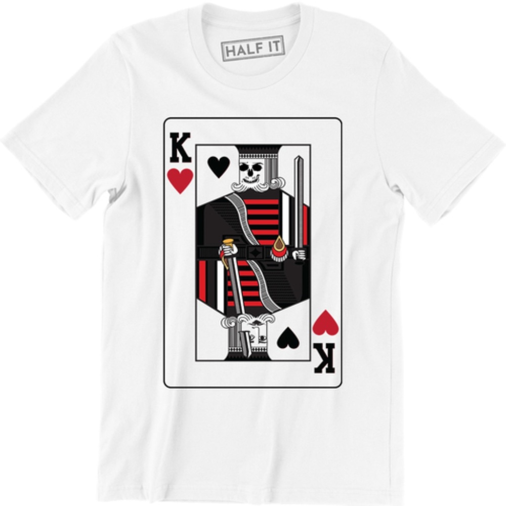 King Heart Playing Card Poker Black Jack T-shirt